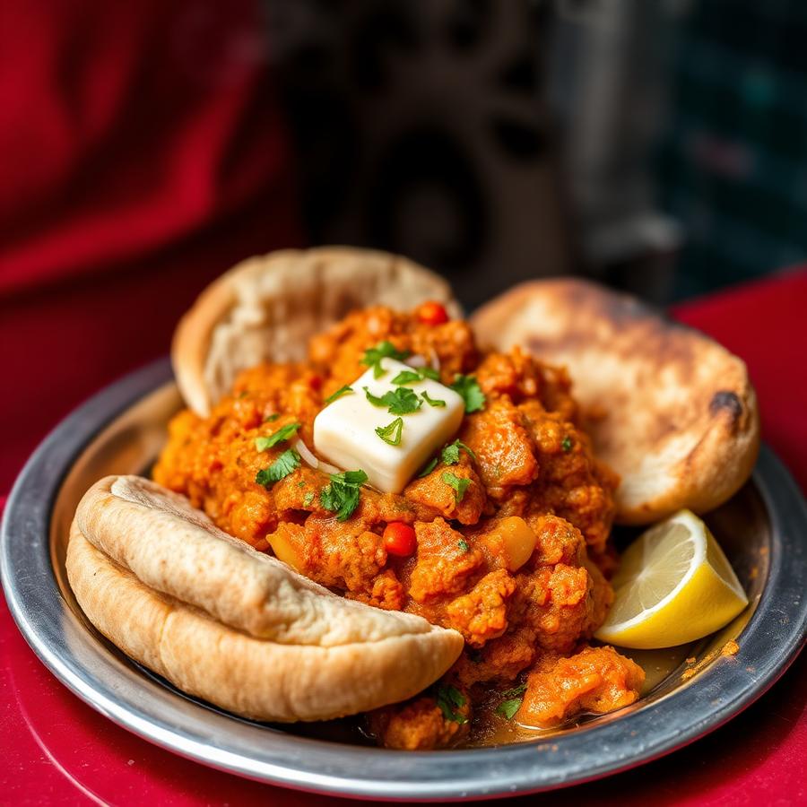 Pav bhaji with butter